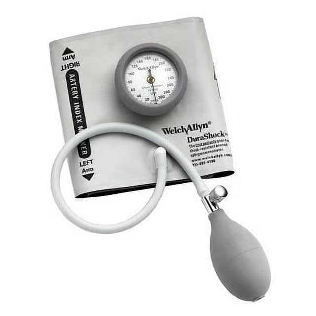 Welch Allyn Aneroid Sphygmomanometer Unit DuraShock 1-Tube Pocket Aneroid Adult Size 11 Cuff - DS44-11