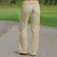 thumbnail image 4 of Womens Full-Length Trousers High Waisted Cargo Pants Women Baggy Wide Leg Outdoor Pants Casual Military Trousers with Pockets S-173 Beige M, 4 of 9