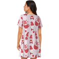 thumbnail image 6 of Lafuoo Valentine Gnomes Pattern Women's Short-sleeved Nightdress, Knee-length Pullover Nightgown, Summer Home Wear-X-Large, 6 of 8