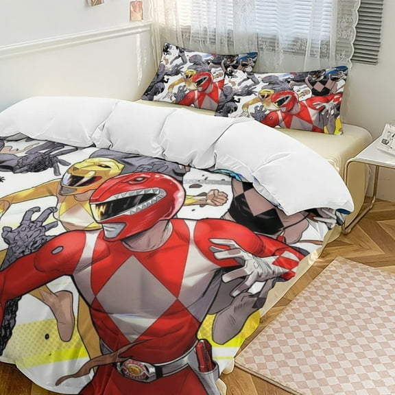 Power Rangers 3-Piece Bedding Comforter Set Bed Cover Set Soft Warm Bedding for Bedroom, Home, Hotel 86"x70"