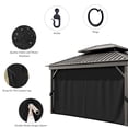 thumbnail image 5 of Pakunoda 4 Panel 13' X 6.5' Outdoor Curtains for 12' X 14' Gazebo, Waterproof Outdoor Privacy Curtain Panel set of 4, Black(Curtain Only), 5 of 8