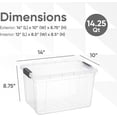 thumbnail image 2 of Superio Clear Storage Bins with Lids, 8 Pack- Plastic Storage Boxes for Home- 14.7 Quart, 2 of 2