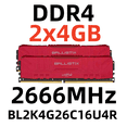 thumbnail image 1 of CrucialBallistix DDR4 8 Go RAM Mémoire de Bureau Gradateur pour PC, 2666 MHz,BL2K4G26C16U4R, 1 of 4