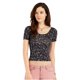 thumbnail image 2 of Aeropostale - Camiseta con estampado floral para mujer, color negro, talla mediana Aeropostale Camiseta gráfica, 2 of 2