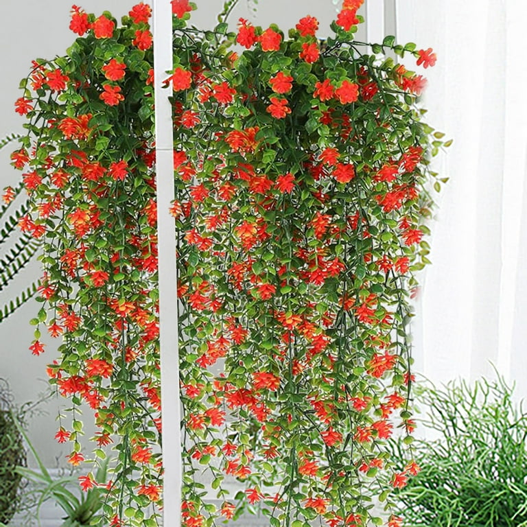 Harlier Artificial Hanging Plants, Fake Hanging Plant Faux Hanging Plants  UV Resistant Plastic Plants for Indoor Outdoor Room Wall Wedding Patio  Porch Decor, 30 Inch Long (Red) - Walmart.com