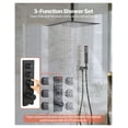 thumbnail image 2 of Shower Faucet Set 16 Inch Thermostatic Rainfall System Matte Black - 6 Body Jets & Handheld Spray - Ceiling Mount Shower Head with Brass Valve, 2 of 9