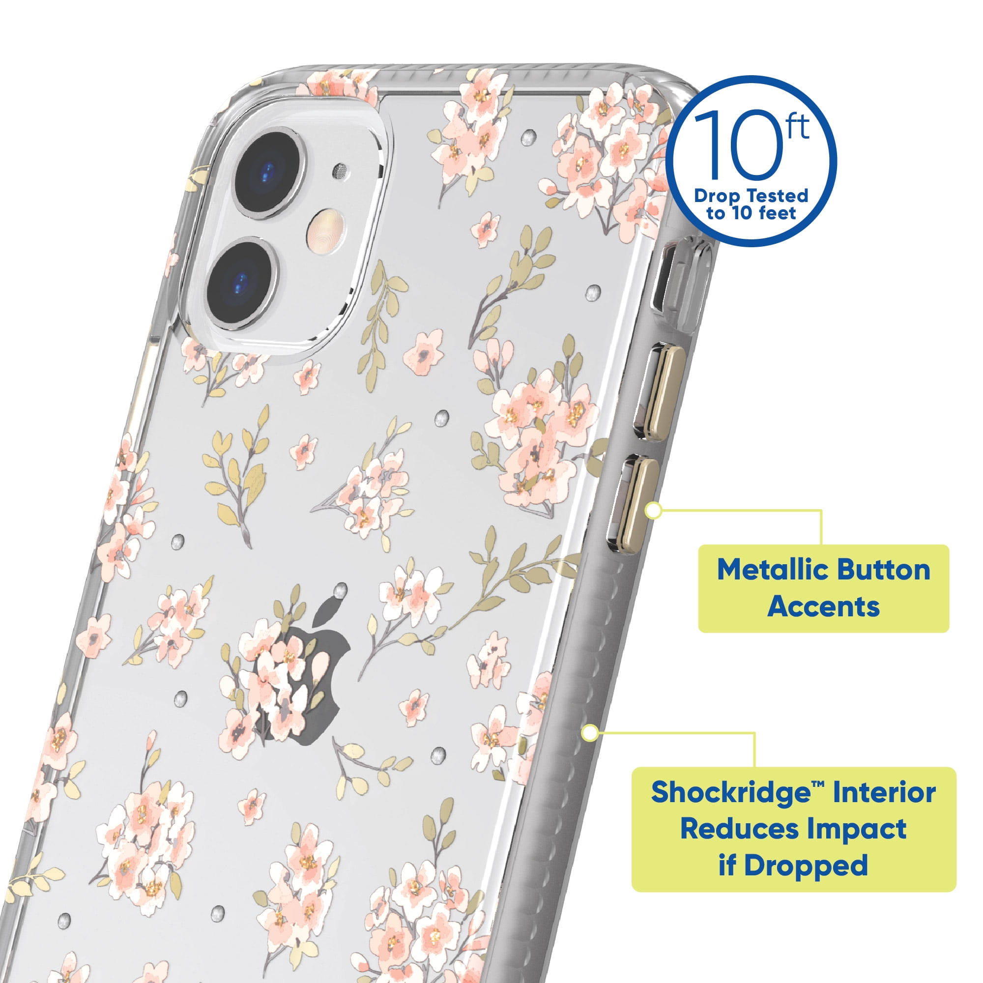 onn. Pink Floral with Gems Phone Case for iPhone 11 / iPhone XR