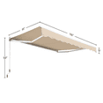 thumbnail image 3 of Topeakmart 116x95in Retractable Patio Sun Shade Awning Cover with Protection Coating and Hand Crank, Beige, 3 of 11