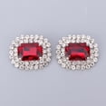 thumbnail image 2 of Yunhgft Diamante Square Shoe Clips Fashion Metal Decorative Shoe Buckle Shoe Brooch - Red, 2 of 7