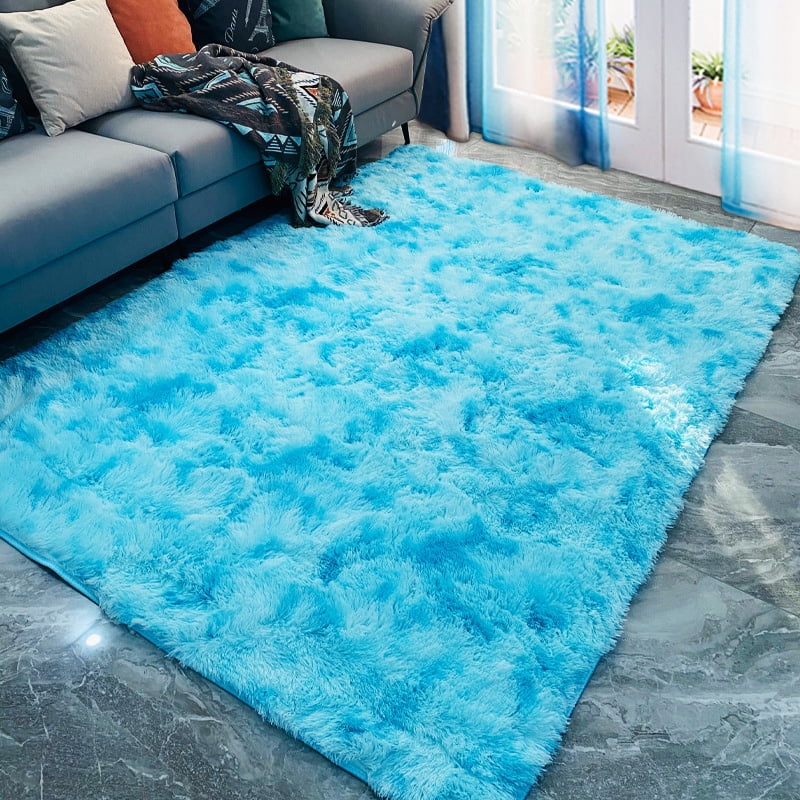 KongLyle Soft Area Rug Fluffy Rug TieDye Gradient Shaggy Rug For