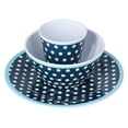 thumbnail image 2 of 3 Piece Set of Salad Tableware Fruit Snack Plate Bowl and Cup Set Salad TablewareDark Blue Dots, 2 of 14