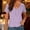 A858 Purple, variant on T-Shirt for Women Henley V Neck Short Sleeve Casual Fit Vertical Ribbed Texture Soft Breathable Fabric Daily Fashion Summer Basic Top