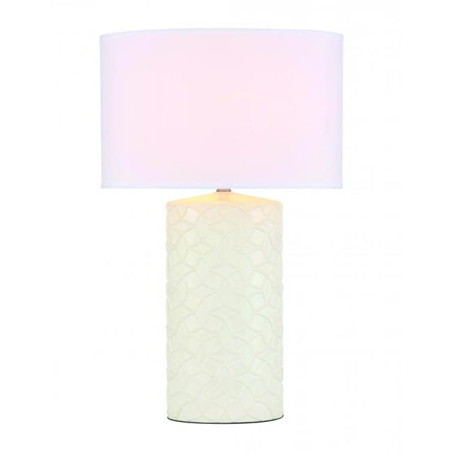 Elegant Decor TL3032WH Alois 1 Light White Table Lamp