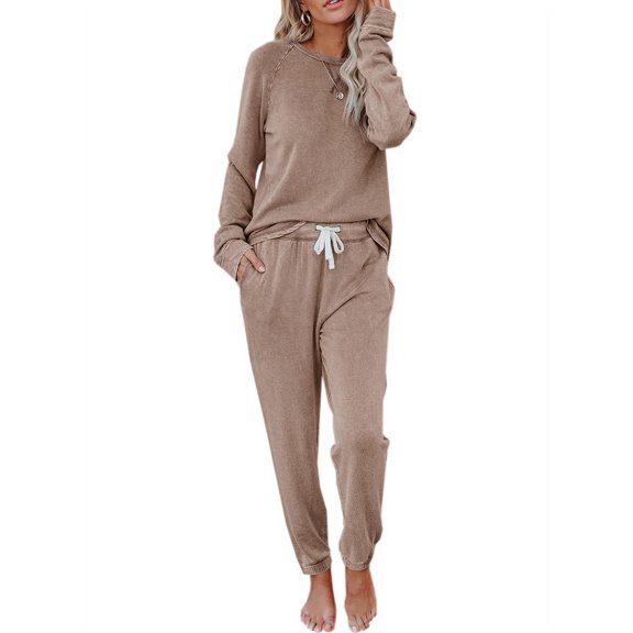 Langwyqu Women Sport Casual 2 Pieces Sweatsuit Hoodies & Pants