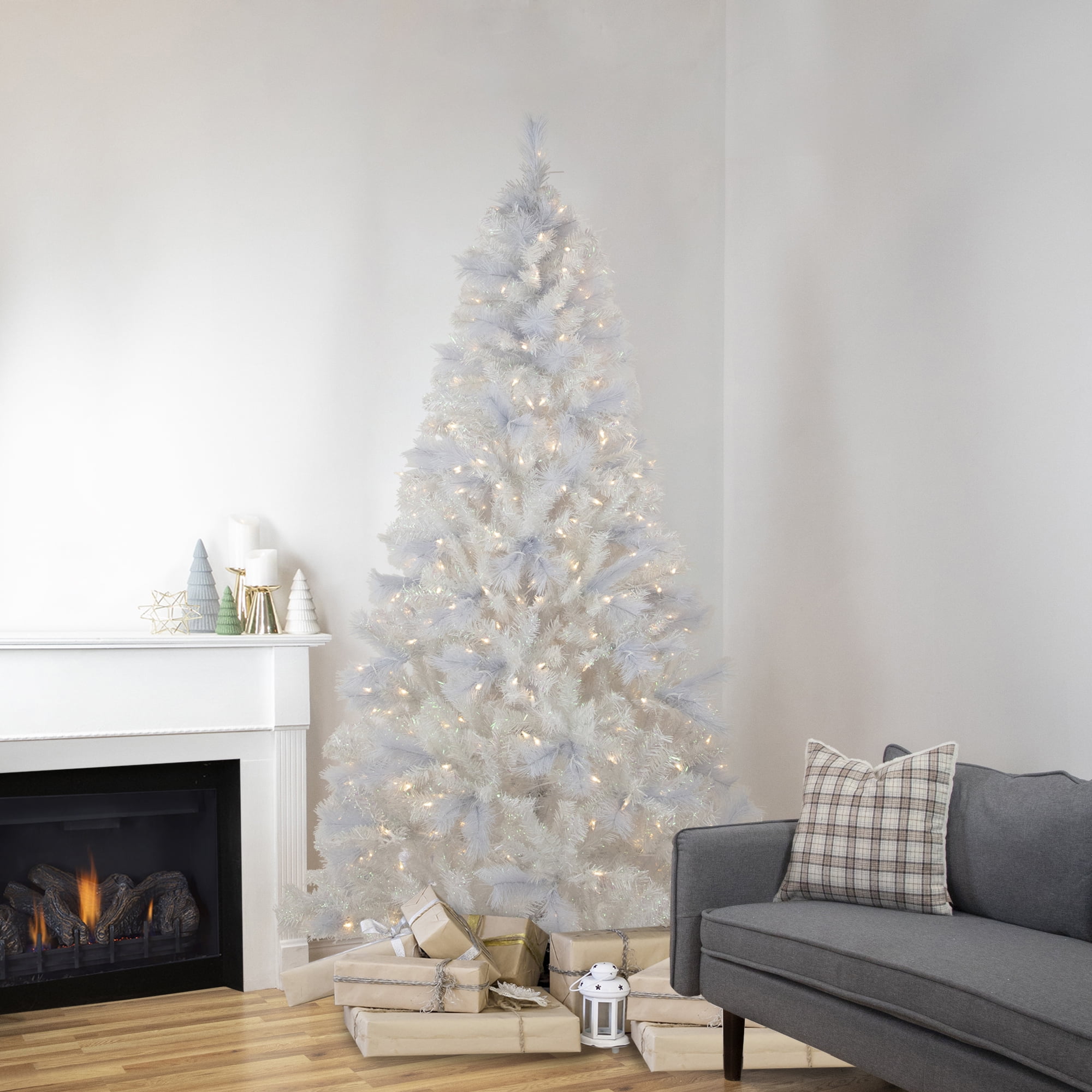 Northlight Clear Prelit Dual Function LED Incandescent White Hinged Spruce Artificial Christmas Tree, 6.5'