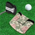 thumbnail image 5 of Haosy Pink Peony Flowers Green Leaves Golf Mallet Putter Cover Strong Magnetic Leather Golf Club Headcover Closure, 5 of 7