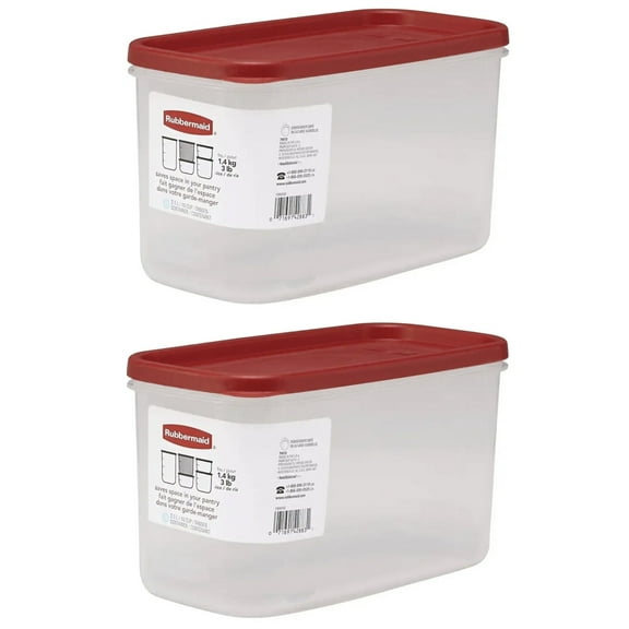 Rubbermaid 2168229 Racer Red 10 Cup Dry Food Plastic Storage Containers - Quantity of 2