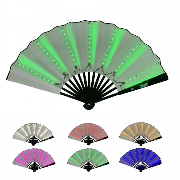 BESTSKY LED Party Hand Fan, Foldable Light Up Dance Fan for Wedding Birthday