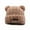 Khaki, variant on D GROEE Elastic Hat Women Winter Hat Cartoon Bear Shape Thick Plush Ear Knitted Lady Outdoor One piece Hood Hat