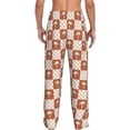 thumbnail image 2 of Bixox Men's Brown Palms Patterned Pajama Pants with Pockets Lounge Clothes for Home, 2 of 5
