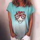 thumbnail image 2 of Camiseta de manga corta con estampado de cuello redondo para mujer, blusa suelta informal, Tops Fridja  gope4820, 2 of 5