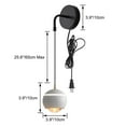 thumbnail image 3 of FSLiving Touch Dimmer Accent Downlight 3000K Euphotic Decorative Wall Light, UL Plug-in Cord Dimmable 7W COB LED Bedside Lamp Wall Lantern Matte White Wall Sconce for Bathroom Bedroom Living Room, 3 of 8