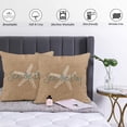 thumbnail image 4 of Set of 2 Linen Throw Pillow Cover Seas Day Vintage Beach Starfish Canvas Look Coastal Decorative Pillow Case Whimsical Home Decor Rectangle Queen Size 18x18 Inch Cushion Pillowcase, 4 of 6