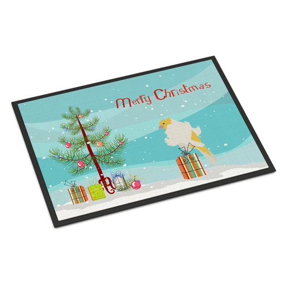 Carolines Treasures CK4484MAT Parisian Trumpeter Canary Merry Christmas Door Mat Indoor Rug or Outdoor Welcome Mat 18x27