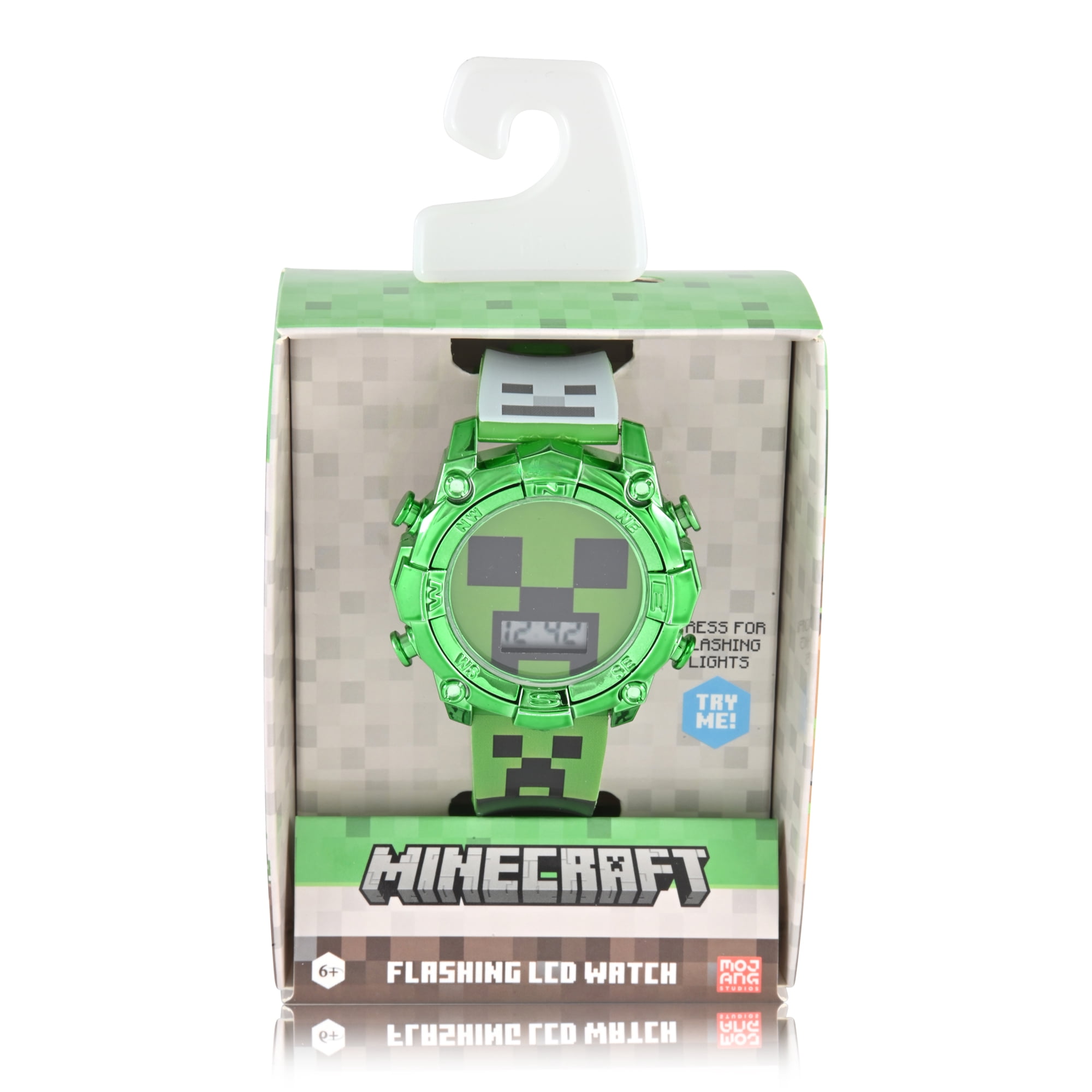 Minecraft Creeper Unisex Child Green LCD Watch, MIN4299WM