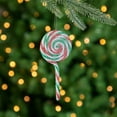 thumbnail image 2 of Northlight 6ct Frosted White, Green and Red Lollipop Christmas Ornaments 7", 2 of 7