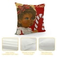 thumbnail image 4 of CMMY  Black Santa  Christmas Pillow Covers Set of , Black African American Claus Girl Decorative Holiday Throw Pillow Case Cushion Cover  for Indoor Sofa Couch Xmas Decor, 4 of 5
