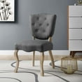 thumbnail image 5 of Side Dining Chair, Grey Gray, Fabric, French Kitchen Cafe Bistro Hospitality Restaurant, Modern Contemporary HB33173, 5 of 5