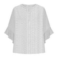thumbnail image 2 of Short Sleeve Tops for Women Springs Fashion Clothing Bell Lightweight T Shirts Soft Womens Blouses White, 2 of 5