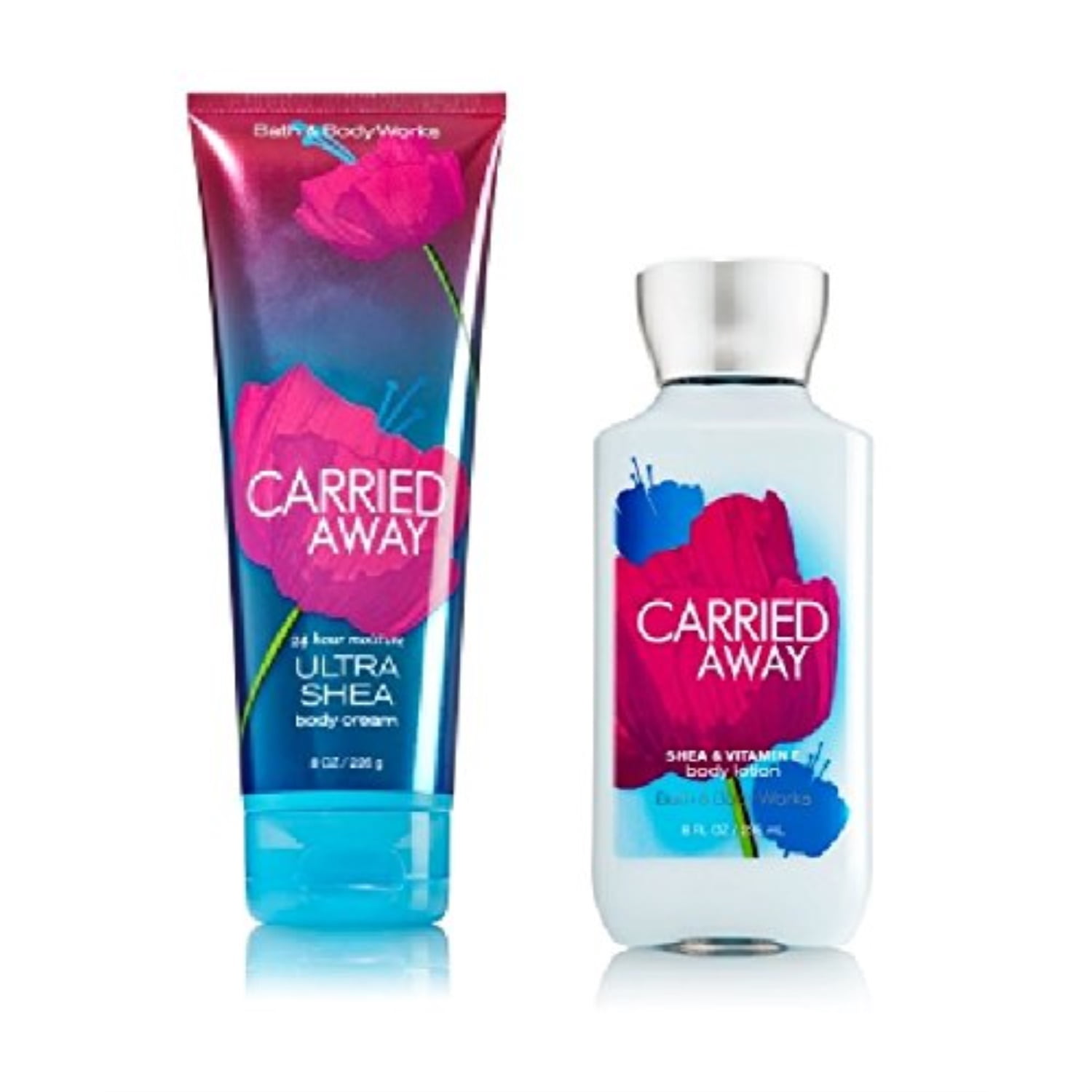 bath & body works carried away body cream & lotion set