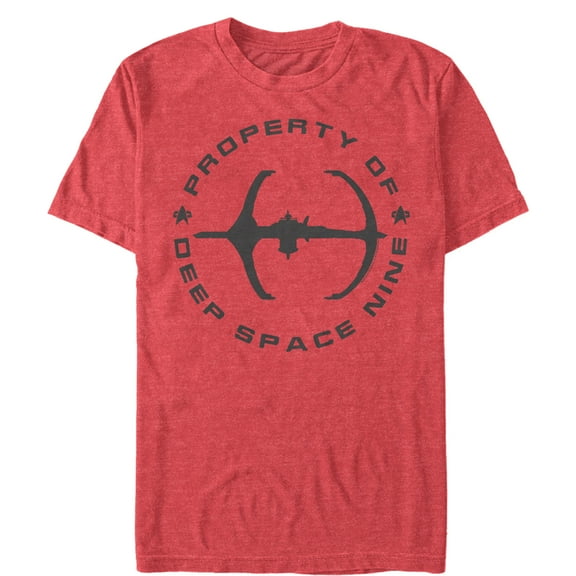 Men's Star Trek: Deep Space Nine Property of DS9 Space Station  Graphic Tee Red Heather X Large