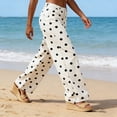 thumbnail image 6 of PBFRDSJ Women's Polka Dots Wide Leg Pants Y2k Business Casual Mid Rise Denim Pants Stretchy Vintage Boyfriend Jeans 90s Streetwear, 6 of 8