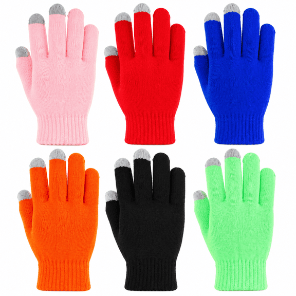 Gilbin Women's Touchscreen Winter Gloves, Warm Soft Knit Texting Gloves, 6 Pack