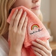 thumbnail image 5 of Unique Bargains 2 Pcs Rainbow Cotton Soft Absorbent Hand Towels Red 28" x 13", 5 of 8