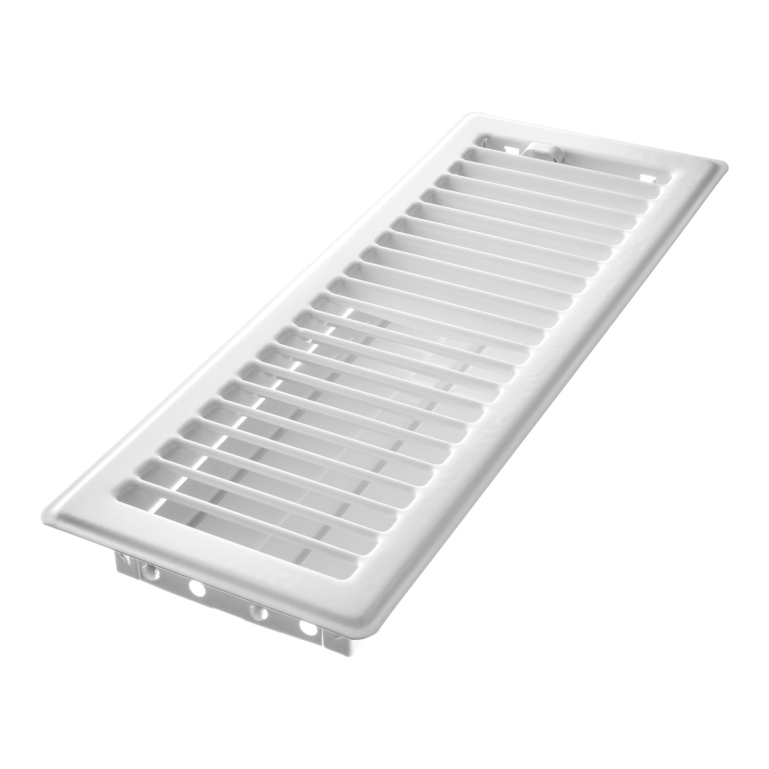 (5 pack) Imperial 4-inch x 12-inch White Steel Painted Louvered, Floor Register, Rectangular, Household Vent Cover