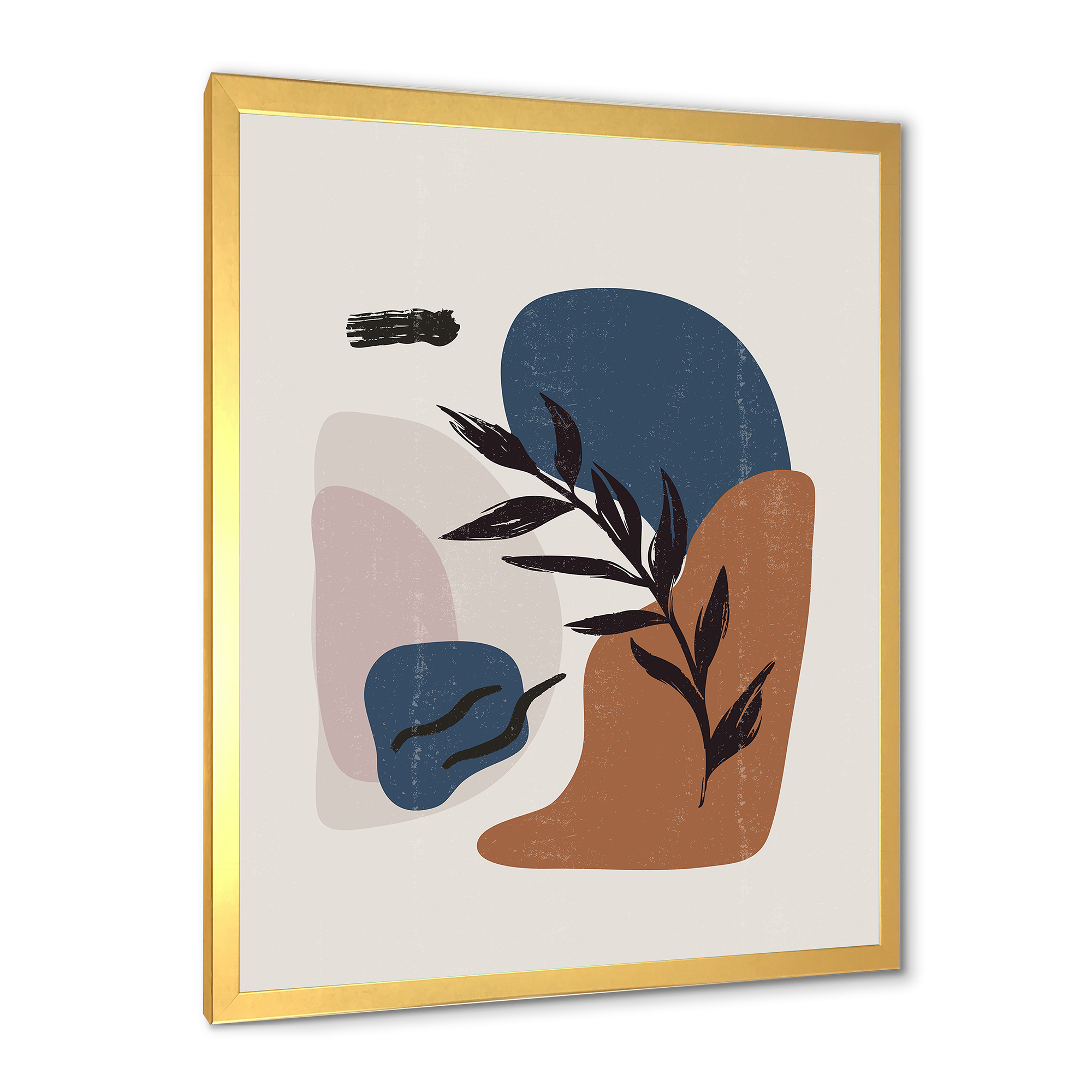 Designart 'Boho Minimalist Botanical Vintage Print' Modern Framed Art Print