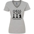thumbnail image 3 of Inktastic Chess Player Game Gifts Women's V-Neck T-Shirt, 3 of 5