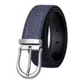thumbnail image 3 of INXX STREET Men's Business Casual Silver Pin Buckle First Layer Cowhide Durable Breathable Blue Belt Cloth Size 35-37, 3 of 8