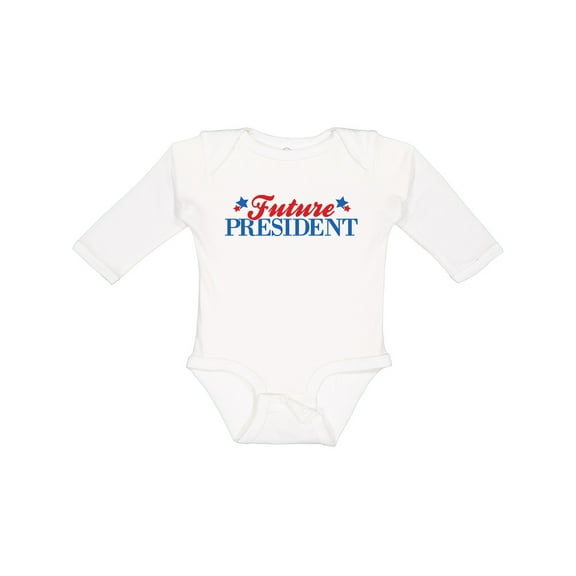 Inktastic Future President Boys or Girls Long Sleeve Baby Bodysuit