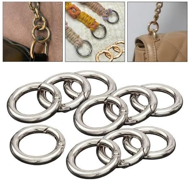 2 Mosquetones Redondos Grandes De Zinc - 75mm, Ganchos De Resorte Para Bolsos, Mochilas, Llaveros