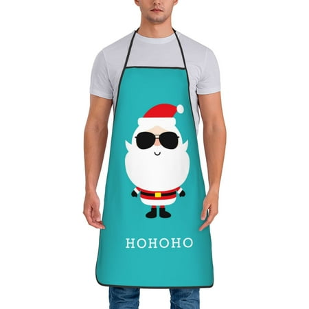 

Matuu Cute Santa Claus for Cooking Apron for Men and Women Adjustable Strap and Waist Ties for Baking Cooking Gardening