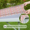 thumbnail image 6 of Pink Christmas Santa and Tree Pattern Square Fitted Tablecloth with Elastic Edge,Square Table Cover,Washable Elastic Table Cover for Home Kitchen Party Decor 36"x36", 6 of 6