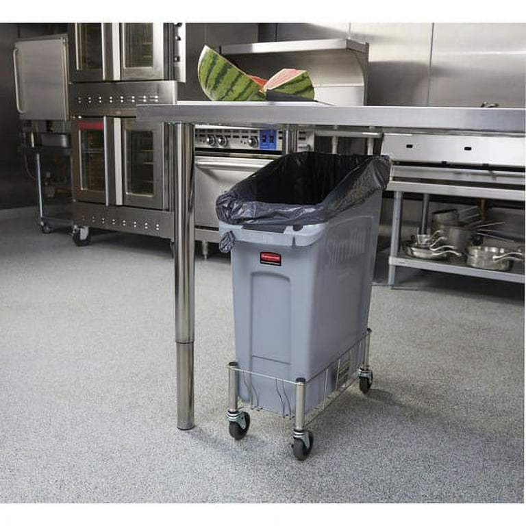 Rubbermaid Commercial 1968468 Slim Jim Stainless Steel Single Dolly for Slim Jim Containers - 100 lb Capacity - 3 Rubbermaid Commercial 1968468 Slim Jim Stainless Steel Single Dolly for Slim Jim Containers - 100 lb Capacity - 3