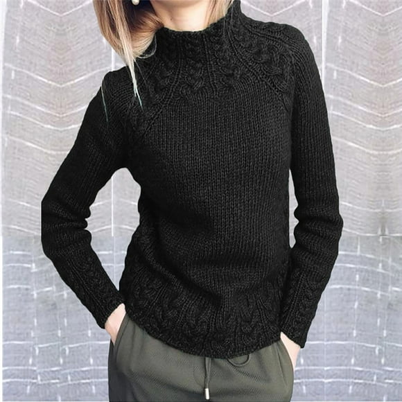 Lisbinx Preppy Sweater Women's Sweater V-Neck Long Sleeve Stretchy Women's Cardigan Sweaters Regular Fit Knitting Cotton Comfy Solid for Casual Wear Black M Deals of the Day Clearance