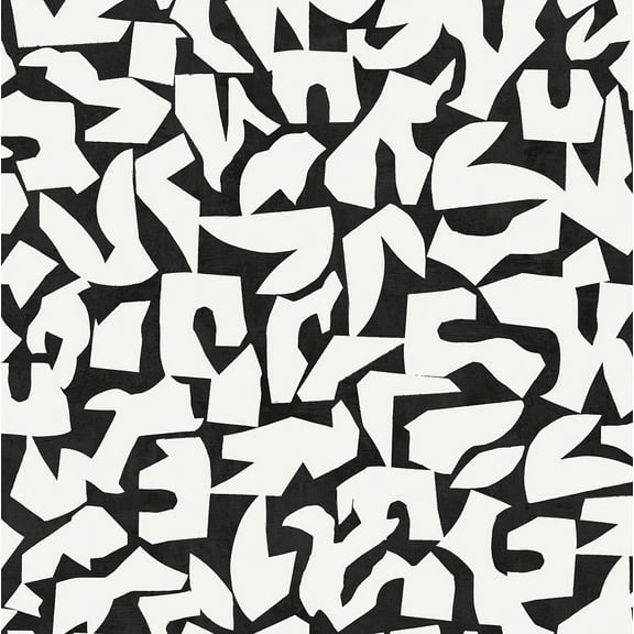 Stacy Garcia Home Black Graphic Geo Peel and Stick Wallpaper - 20.5 in. W. x 18 ft. L. Roll