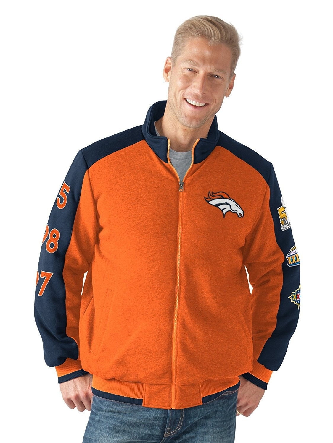 Denver Broncos "Classic" Super Bowl Commemorative Cotton Fleece Varsity Jacket by G-III Sports